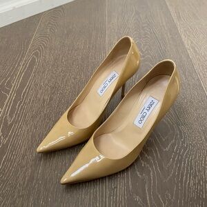 Jimmy Choo Beige Patent Leather Heels